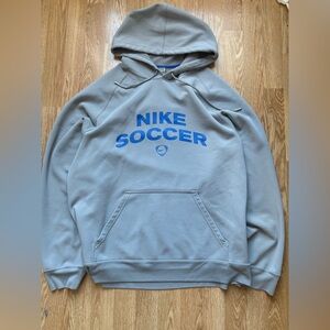 VTG Nike Soccer Center Swoosh Pullover Hoodie Large gray tab
